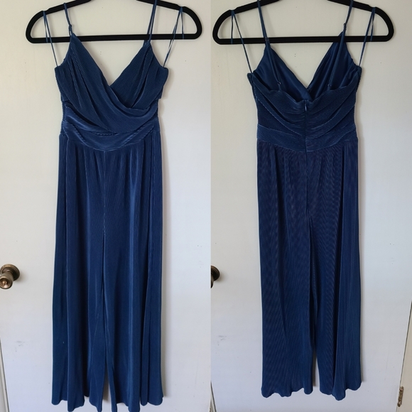 Astr Blue Ribbed Cut Out Jumpsuit - Picture 3 of 15